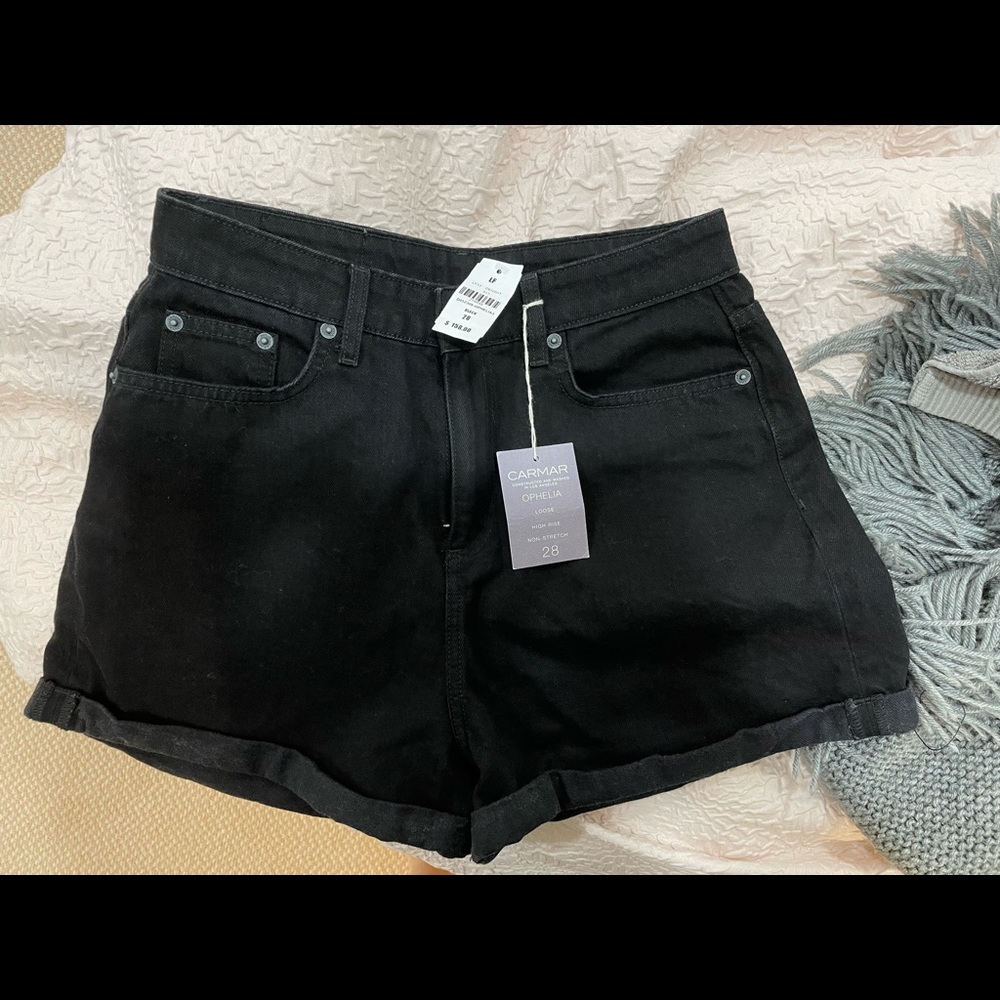 Carmar black jean shorts